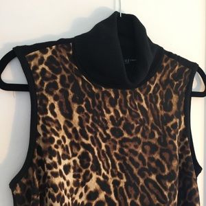 Ralph Lauren | Leopard Print Turtleneck Dress